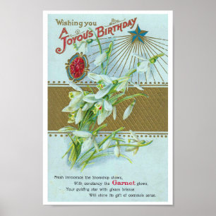 RECYCLED FINE ART: C1915 BIRTHDAY POSTCARD POSTER