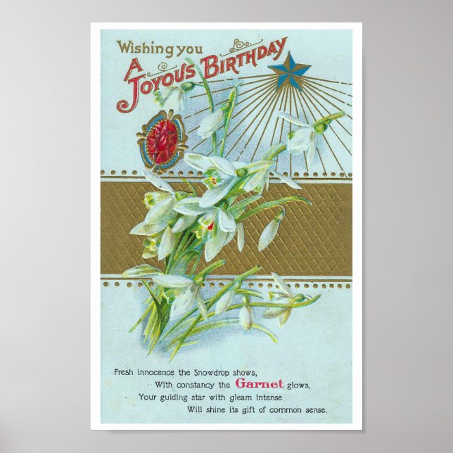 RECYCLED FINE ART: C1915 BIRTHDAY POSTCARD POSTER (Front)