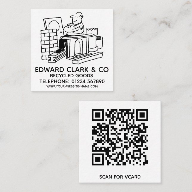 Recycled Goods Square Business Card (Front/Back)