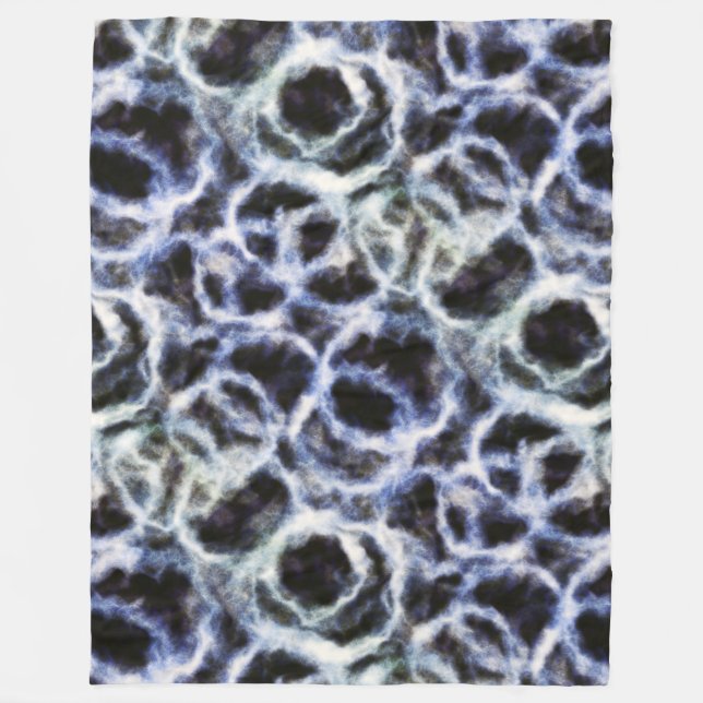 recycled indigo shibori : fleece blanket (Front)