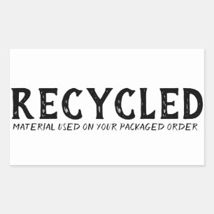 Recycled Material Used Repurpose Shipping Rectangular Sticker