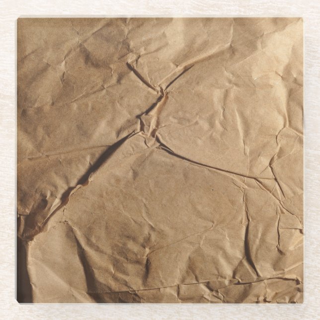 Recycled Paper: Eco-Friendly Texture. Glass Coaster (Front)