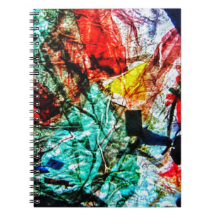 Recycled plastic photo print blue abstract  notebook