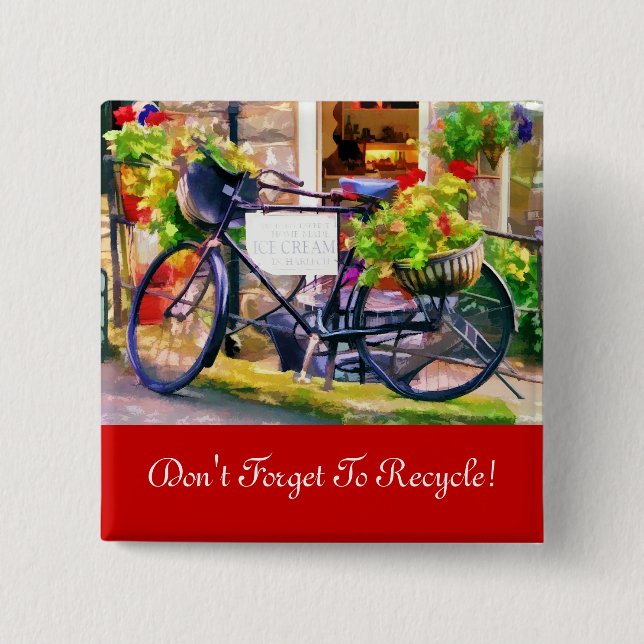 RECYCLING 15 CM SQUARE BADGE (Front)