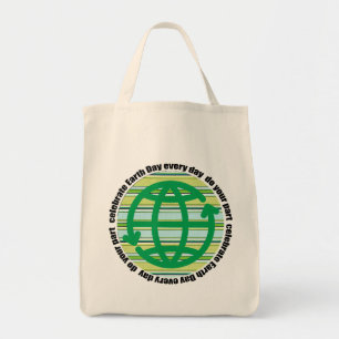 Recycling Awareness Reusable Grocery Tote Bag