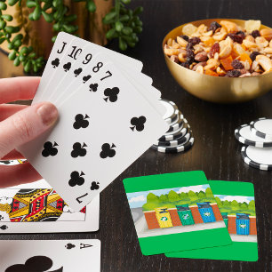 Recycling Bins Colour Coded Waste Sorting Playing Cards