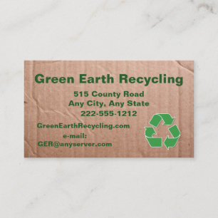 Recycling Business Cardboard Look Business Card