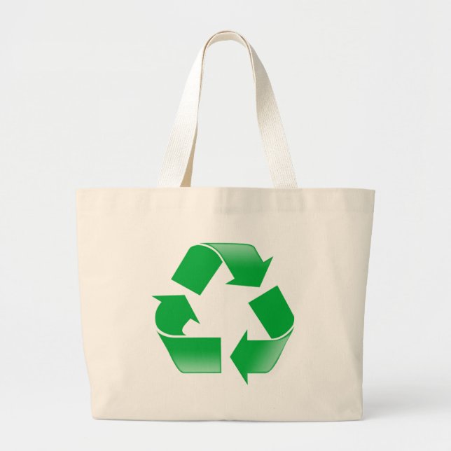 Recycling CLASSIC RECYCLE SYMBOL Large Tote Bag (Front)
