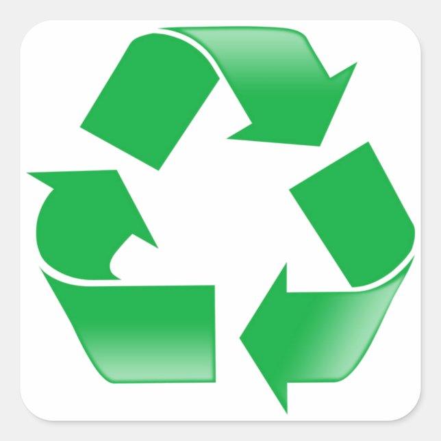Recycling CLASSIC RECYCLE SYMBOL Square Sticker (Front)