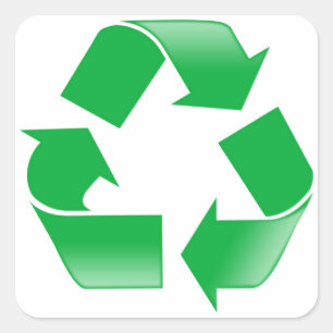 Recycling CLASSIC RECYCLE SYMBOL Square Sticker