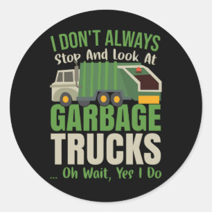 Recycling Day Kids Funny Garge Truck Toddler Recyc Classic Round Sticker