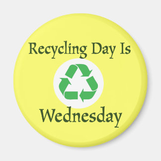 Recycling Day Wednesday Reminder Magnet