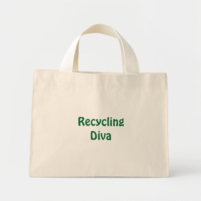 Recycling Diva Mini Tote Bag (Front)