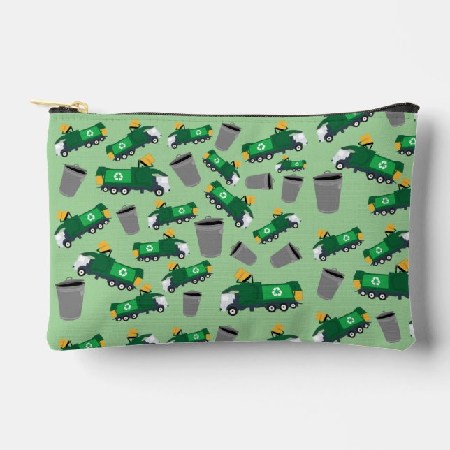 Recycling Garbage Truck Back to School Pencil Case Accessory Pouch (Front)
