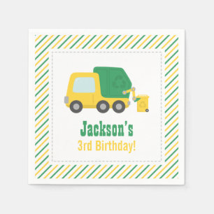 Recycling Garbage Truck Boys Birthday Party Napkin