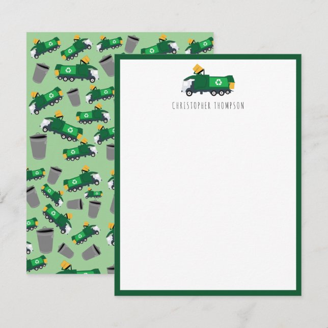 Recycling Garbage Truck Children's  Card (Front/Back)