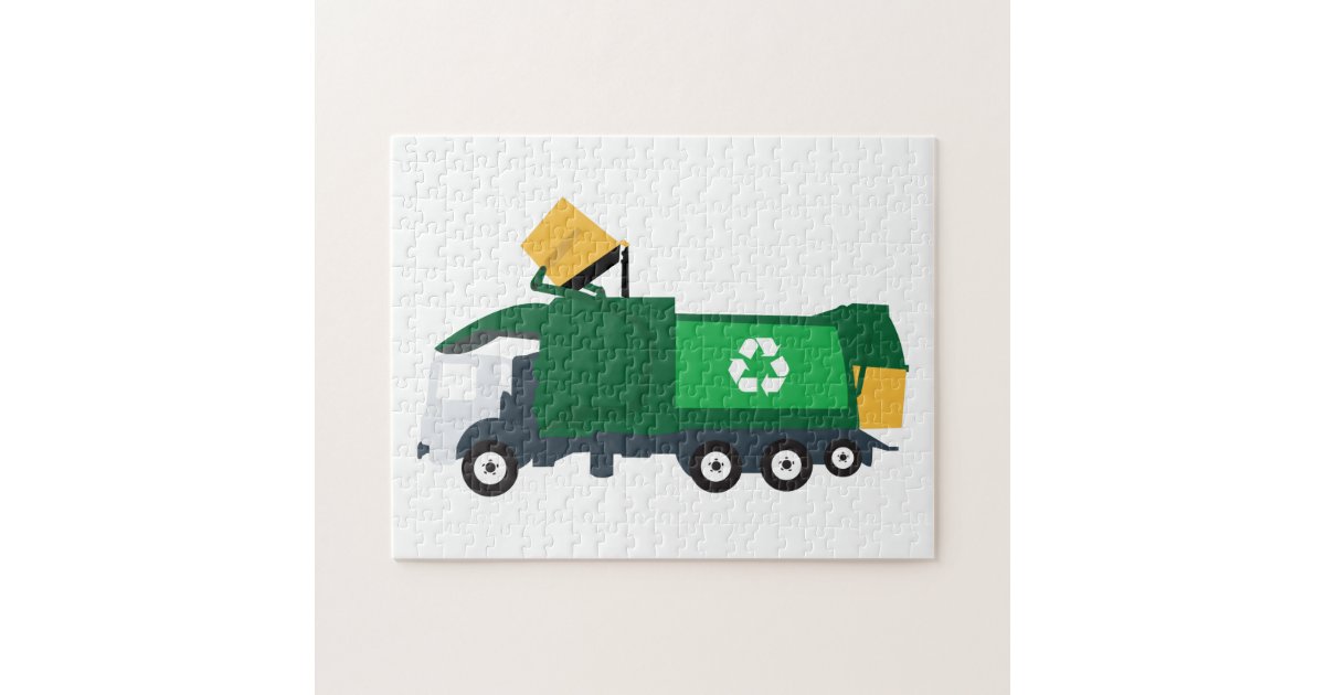 Recycling Garbage Truck Jigsaw Puzzle Zazzle