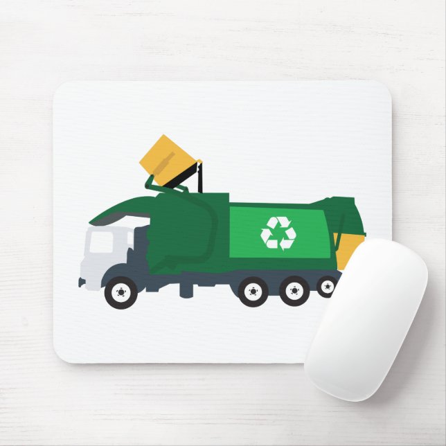 Recycling Garbage Truck Mouse Mat (With Mouse)