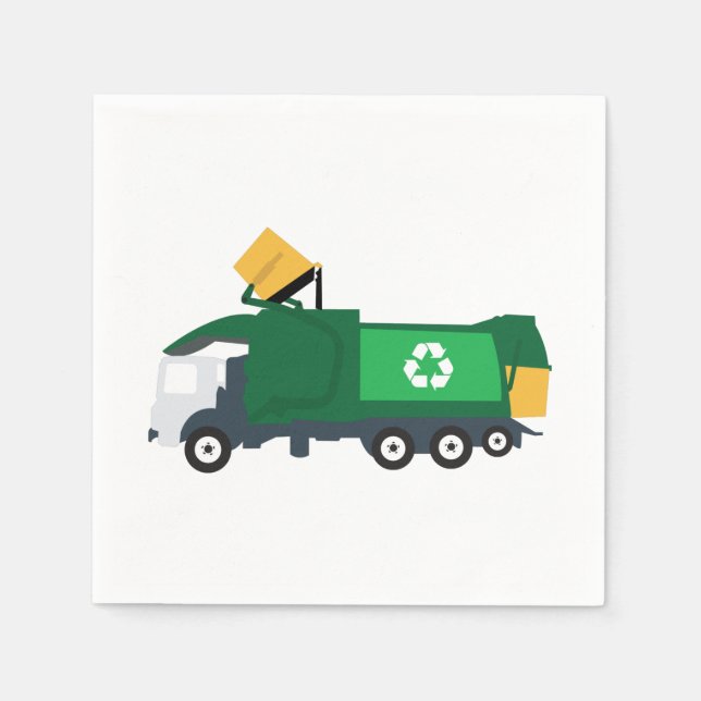 Recycling Garbage Truck Napkin (Front)