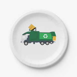 Recycling Garbage Truck Paper Plate