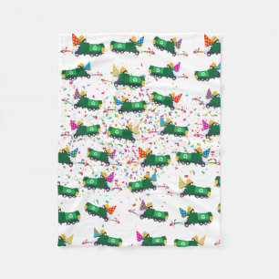 Recycling Garbage Truck Party Pattern Fleece Blanket