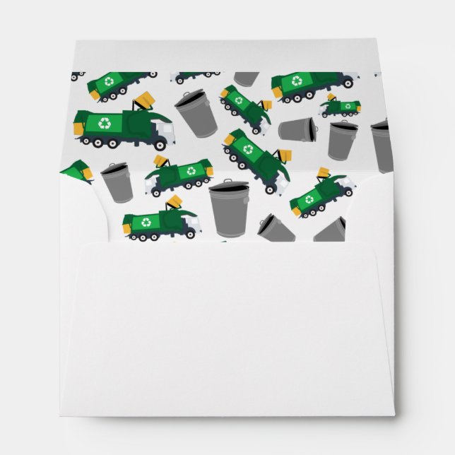 Recycling Garbage Truck Pattern Envelope (Back (Bottom))