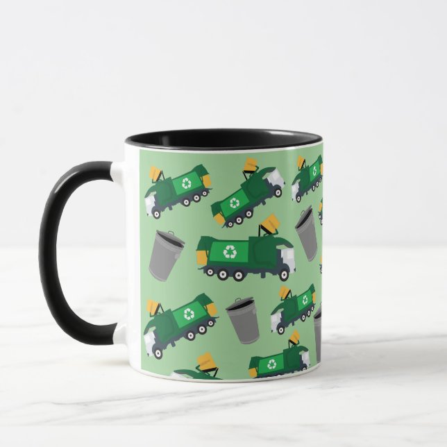 Recycling Garbage Truck Pattern Mug (Left)