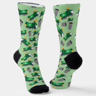 Recycling Garbage Truck Pattern Socks