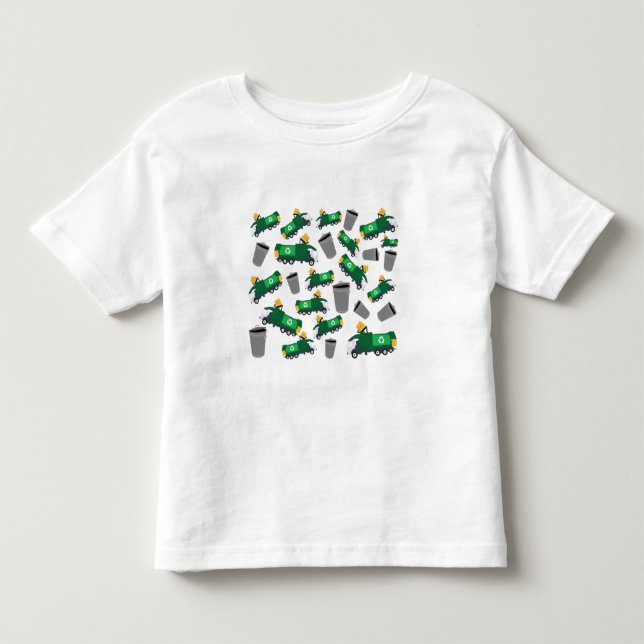 Recycling Garbage Truck Pattern Toddler T-Shirt (Front)