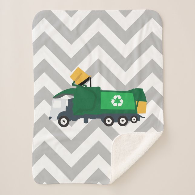 Recycling Garbage Truck Sherpa Blanket (Front)