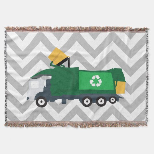 Recycling Garbage Truck Throw Blanket Zazzle.co.uk