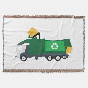 Recycling Garbage Truck Throw Blanket