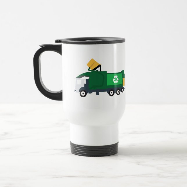 Recycling Garbage Truck Travel Mug (Left)