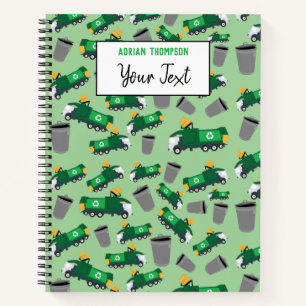 Recycling Garbage Trucks Pattern Kids Notebook
