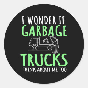 Recycling Garge Truck Trash Collector Recycle Eart Classic Round Sticker