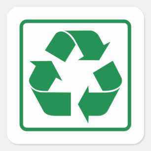 Recycling green Symbol  Square Sticker