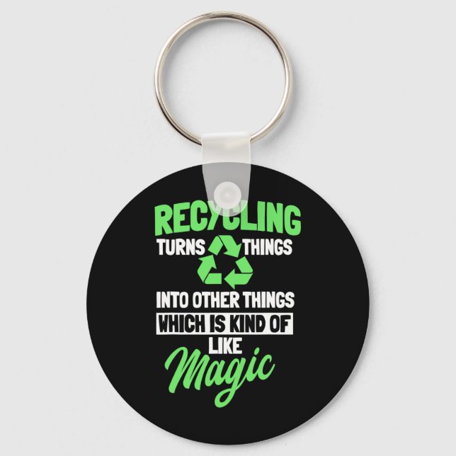 Recycling Logo Environmentalist Recycle Earth Day  Key Ring (Front)