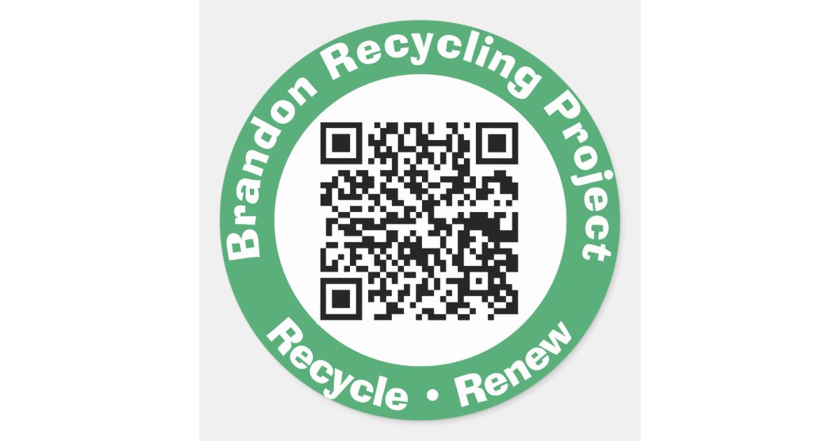 Recycling Project QR Code Recycle & Renew. Classic Round Sticker | Zazzle