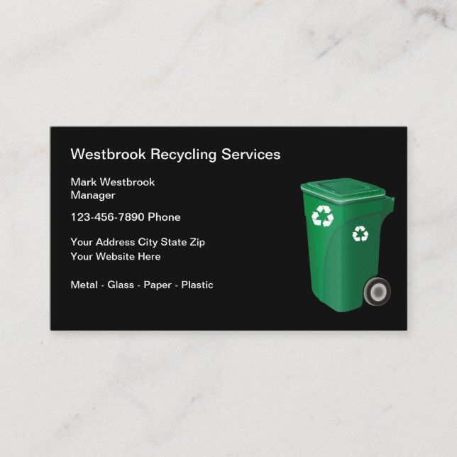 Recycling Services Business Card Template (Front)