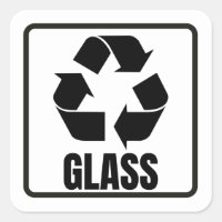 Recycling sign black glass