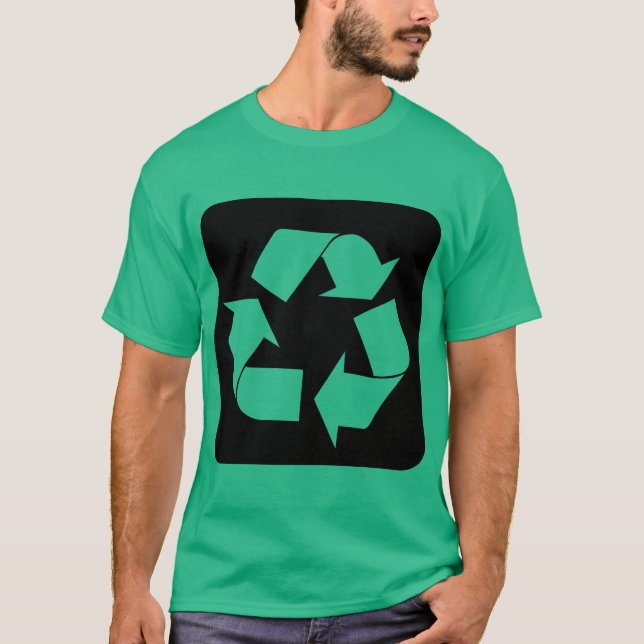 Recycling Sign - Black T-Shirt (Front)