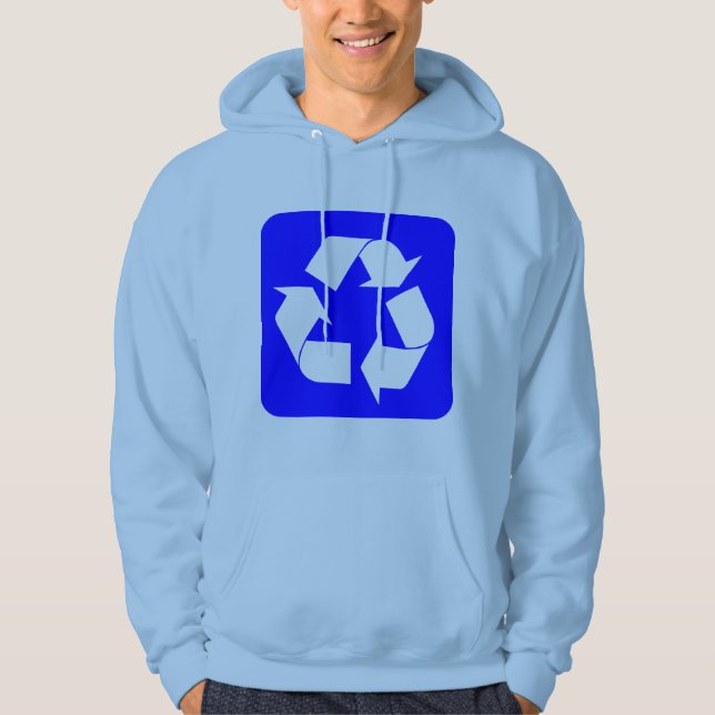 Recycling Sign - Blue Hoodie (Front)