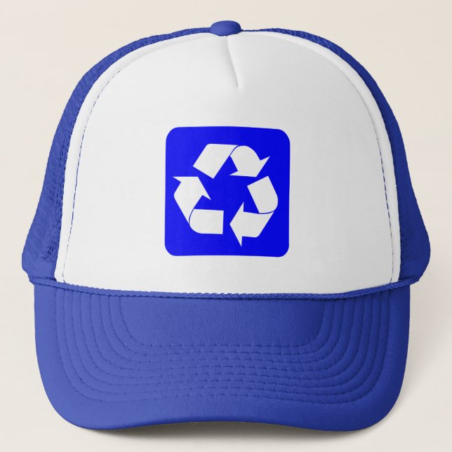 Recycling Sign - Blue Trucker Hat (Front)