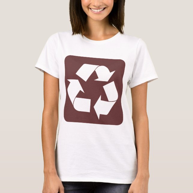 Recycling Sign - Dark Brown T-Shirt (Front)