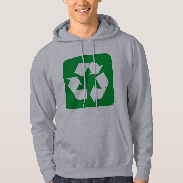 Recycling Sign - Grass Green Hoodie (Front)
