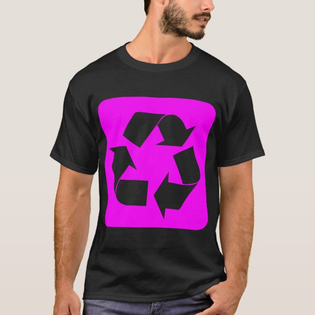Recycling Sign - Magenta T-Shirt (Front)