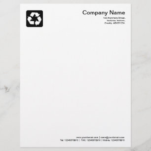 Recycling Symbol - Black Personalised Letterhead