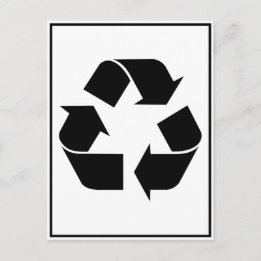Recycling Symbol - Black Postcard