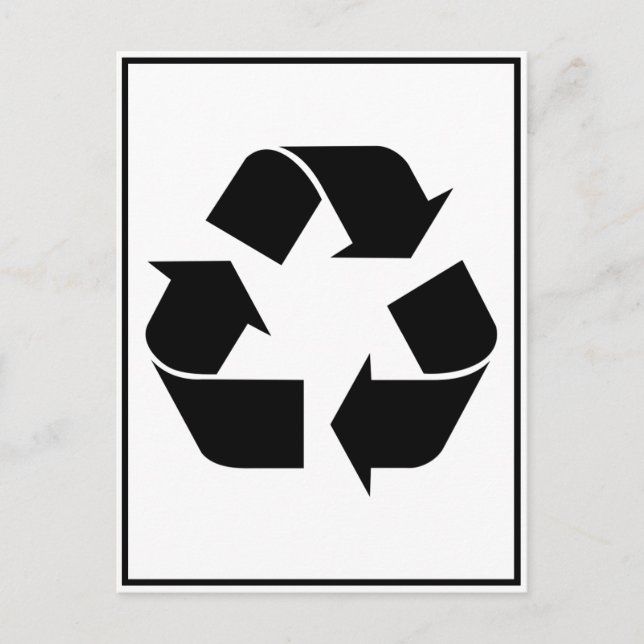 Recycling Symbol - Black Postcard (Front)