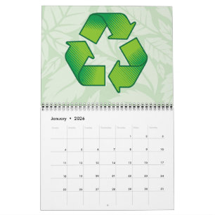 Recycling symbol calendar